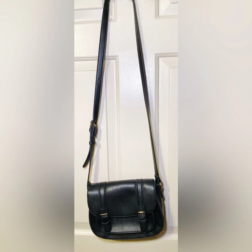 Forever 21 Leather Shoulder Bag Black Crossbody